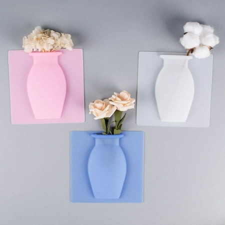 NewPinky Silica Gel Traceless Vase Wall Hanging Refrigerator Paste Wall Magic Hydroponic Vase Paste Colorful